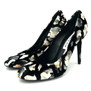 Eugenia Kim Printed Velvet Heels Women’s Size 37 Luxury Round Toe Made in Italy